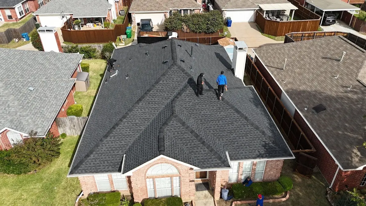 Slate & Tile Roof Repair work in progress on a Barstow property